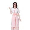 spa uniforme de manga curta beleza sal esteticista roupas terno feminino spa hotel sauna massagem nos pés workwearstitched bordado 654l #