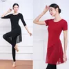 Vuxen Oriental Latin Belly Dance Tops Pants Classical Dance Clothes Modern Dance Ladies Adult Practice Clothes Mesh Stitching K8YJ#
