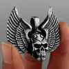 Necklaces Angel Wings Skull Pendant Ghost Head Necklace for Men High Quality Punk Charm Stainless Steel Necklace Boyfriend Jewelry As Gift