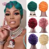 Wigs HUAYA Short Kinky Curly Synthetic Wigs For Black Women African American Finger Wave Daily False Hair Green Pink Golden Wig