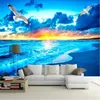 Fonds d'écran Amélioration de l'habitat Papier peint 3D Sunrise Seascape Sea Salon Chambre Papiers peints Décor