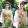 Luxus Abend Dr 2023 Chinesischer Volkstanz Hanfu Green Elf Print Rave Party Bühne Kostüm Festival Outfit Frauen Erwachsene Fantasie 51gB #