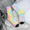 Chaussettes pour hommes Funny Rainbow Tie Dye Fashion Soccer Polyester Crew pour unisexe