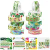 Gift Wrap 12 Rolls Decor Flamingo Pocketbook Stationery Tape Crafts Adhesive Green Washi Tejp Diy Scrapbook Bulk