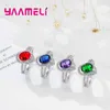 Cluster Rings Romantic Love Gifts 925 Sterling Silver Exquisite 3A Clear CZ Stones Finger For Wife Women Daily Party Jewelry