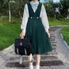 Ragazza giapponese Donna Senza maniche Grembiule Abito pieghettato JK Uniforme scolastica Classe Cosplay Seifuku Studentessa Vestito estivo 240325