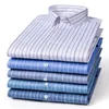Koszule sukien męskich rozciągnij koszulę przeciwbólową w paski z długim rękawem formalny w kratę Slim Fit Business S-5xl