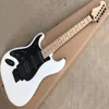 Chitarra elettrica bianca per mancini con tastiera Floyd Rose in acero Battipenna bianco Può essere personalizzato come richiesto8449715