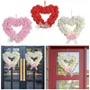 Decorative Flowers Garden Wreath Realistic Rose Flower With Bow-knot For Wedding Party Love Heart Front Door Decoration Artificial Home