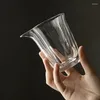 Copos pires flor boca de vidro transparente copo justo chinês cha hai chá mar teaware cerimônia utensílio