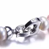 Halsketten Erstaunliche Preis weiße natürliche Frauen Süßwasserperlen Halskette 925 Sterling Silber Halskette Mode Perlen Schmuck 45 cm Länge