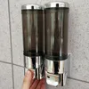 Flüssigseifenspender, 1 Stück, selbstklebend, 300 ml, bohrfrei, Wandmontage, manuelle Shampoo-Dusche für Küche und Badezimmer