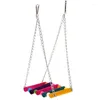 Other Bird Supplies Wooden Colorful Hanging Hammock Swing Toys For Pet Birds Perfect Parrots Parakeets Budgies And Cockatiels