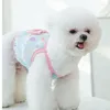 Abbigliamento per cani Abbigliamento estivo Cucciolo con fiocco a pois Bretelle Moda Gilet per orsacchiotti traspirante per piccoli animali domestici