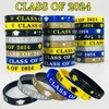 Charm Bracelets 6 Pieces Bracelet 2024 Grad Silicone Wristband Graduating Celebration Teachers Students Graduation Party Supplies