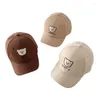 Бейсбольные кепки, летние регулируемые детские бейсболки, шапки с вышивкой в виде медведя для малышей, осенние хлопковые детские шапки для мальчиков и девочек