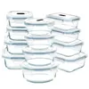 Storage Bottles DASAAN 24-Piece Glass Food Containers Set With Airtight Lid Meal Prep Lids Easy Stack