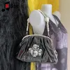 Y2K Vintage Harajuku Punk Skelet Sea Shell Femmes Cuir Casual Sac à main Spice Girl Chaîne moyenne Épaule unique BandbodyBag t9Xt #