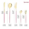 Ensembles de vaisselle 10sets 5pcs / set Kitchen Table Volent en acier inoxydable Dîner en or ensemble couteau à fourche à fourche de fourchette de fourchette