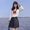 japanese School Uniform White Navy Seifuku Schoolgirl Sailor Suit Student Girls High School Uniforms Costume Women Sexy JK Skirt P6BD#