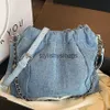 Borse a tracolla Borsa a tracolla in denim di marca da donna di lusso Borsa a tracolla a secchiello per jeans a catena casual H240330