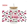 Raamstickers 3D UV DTF Transfers 16oz Cup Wraps Valentijnsdag Liefde Gedrukt Voor DIY Glas Keramiek Metaal Leer Etc. D8332