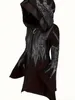 Plus size damesveer LG Sleeve Gothic Fi onregelmatige losse en comfortabele casual hoodie cosplay feestkleding R2in#