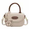 cute Bear Casual Saddle Bag for Women Korean Style 2023 Spring New Trend Coin Purse Female Fi Pu Leather Shoulder Bag s2Kx#