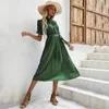 Abiti casual estivi per donna 2024 stampa color block abito ampio manica corta Boho copricostume femminile