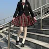 2023 Ny JK Uniform Coat One Butt School Uniform Japanese Student Suit Short Japanese Black Suit Top Autumn Q21C#