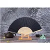 Objets décoratifs Figurines Papier Bambou Pliant Éventail Mariage Personnalisé Fsahion Fans Décor De Fête Art Artisanat Danse Chinoise Hom Dhzql