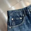 2024 primavera otoño bordado cremallera hombres Jeans luz lavada rayas hombre pantalones largos lápiz WCNZ015