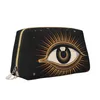 Cosmetic Bags Evil Eye Turkish Bead Print Leather Makeup Bag Large Capacity Travel Pouch Zipper For Women