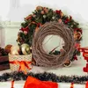 Fiori decorativi Ghirlanda di rattan di Natale Vite rustica Cartello per porta in legno fai-da-te Artigianato per la casa Fattoria Festa di nozze Vintage