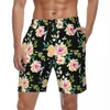 Short pour hommes imprimé floral planche d'été feuille de palmier tendance décontracté plage pantalons courts hommes surf confortable personnalisé bricolage maillot de bain