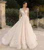 Splendido scollo a cuore Appliques maniche lunghe Illusi Wedding Dres per le donne 2024 Corte dei treni Abito da sposa abiti da sposa n9Ib #