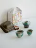 Teaware Sets Pure Hand-painted Summer Ceramic Travel Tea Set Chinese Borneol Glaze Outdoor Portable Glass Quick Cup
