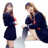 czarny biały mundur JK Summer LG Sleeve Japońskie mundury szkolne Girls Silor Sets Planowana spódnica jk mundurem cos cos coss 86jx#