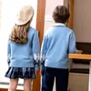 Uniformes de maternelle, ensemble d'uniformes scolaires d'automne et d'hiver, vêtements scolaires pour enfants, uniformes de classe, tricots de style britannique.407r#