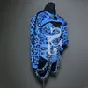 Sexig gogo dance klädstångdansdräkt kvinnor blå leopard kedja bodysuit rave outfit dj ds scen prestanda slitage xs6464 n1et#