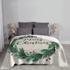 Dekens Kerstkrans Aquarel Bloemen Deken Flanel Lente Herfst Ademend Superzacht Gooi voor slaapbank Sprei