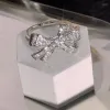 Anéis cluster anéis de ouro branco anel feminino mosan diamante casamento/noivado/aniversário/aniversário/festa/presente dos namorados