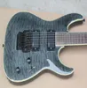 Promotion MH 1000 Deluxe Dark grey Flame Maple Electric Guitar Copy EMG Pickups Floyd Rose Tremolo Bridge Abalone Body Binding3212395