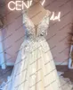 high Quality Frs Lace Wedding Dres V Neck Sleevel Mesh Prom Party Dr Pretty 3D Frs Tulle Bridal Gowns r0ux#