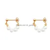 Dangle & Chandelier Simple Fashion Irregar Pearl Earrings Front And Back Design Jewelry Earings For Drop Delivery Dhgarden Dhip2