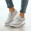 Casual Shoes Spring Wedges Woman Sneakers Zippered Platform Trainers Crystal Hook Loop Vulcanized Zapatos Mujer