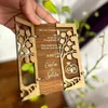 5PCS Niestandardowe drewniane zaproszenia ślubne Karta Spersonalizowana urodzinowa karta z życzeniami Rustykalna Dekoracja zaręczynów ślubnych