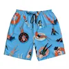 Men's Shorts Man Gym Coral Blue Beach Print Y2K Retro Swim Trunks Swimming Ladies Quick Dry Sportswear Plus Size Short Pants