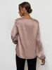 Damesblouses Lente Dames Luipaard Jacquard Blouse Losse V-hals Lange mouw Zomer Top Casual Kantoor Dame Shirt Wit Zwart