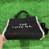 Dikişli Tote Çanta Tasarımcı İşlemeli Okul Dizüstü Tuval Çanta Deri Deri Plaj Seyahat Çanta Çantası Çöp Çanta Çoklu Pochette Casual Tote